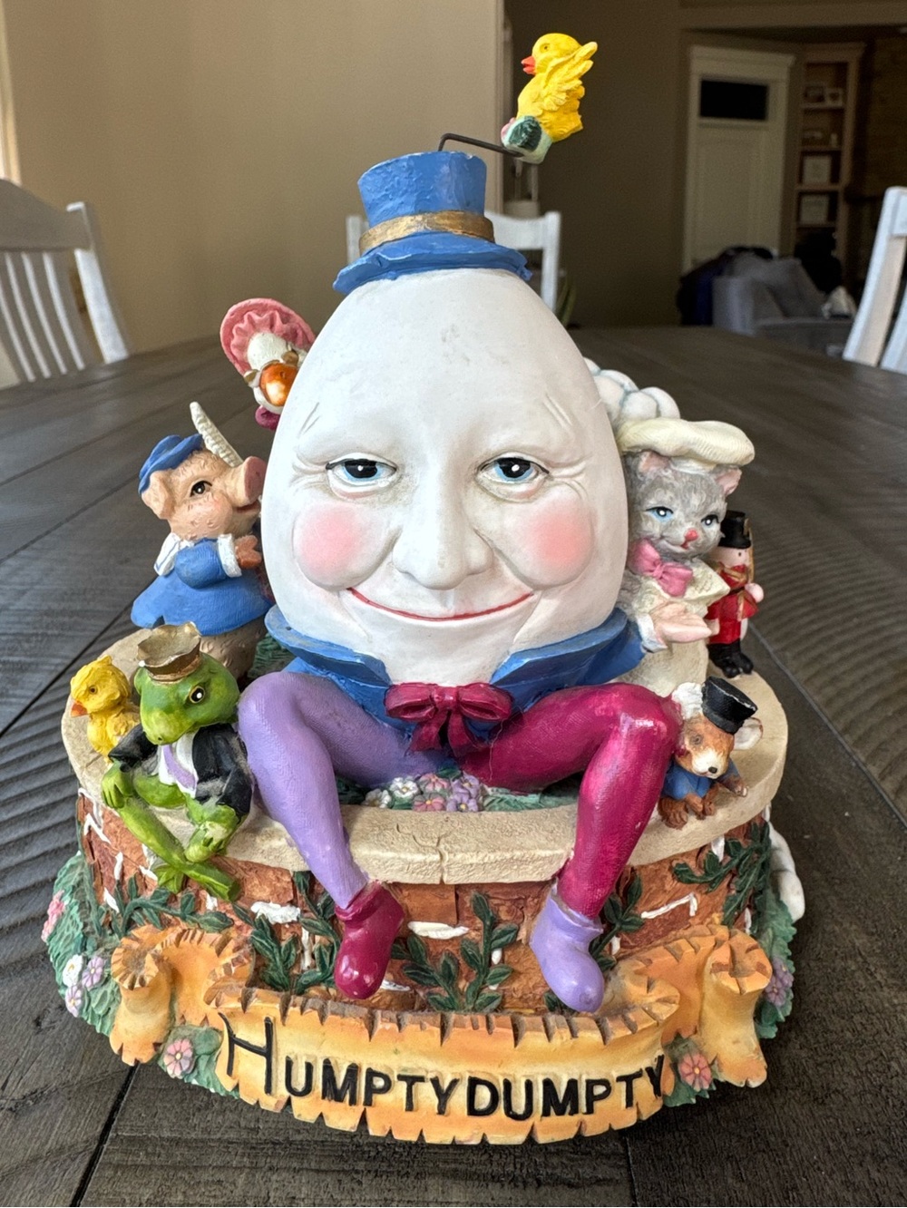 Vintage Glama Humpty Dumpty Nursery Rhymes Collectible Musical Figurine Box